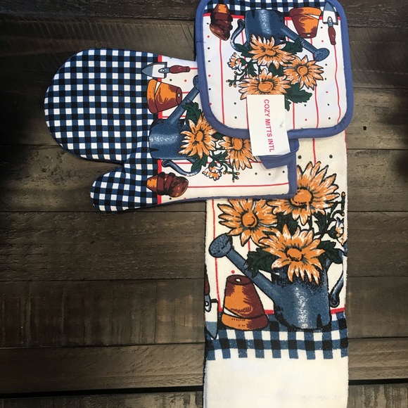 Cotton BRAND NEW Oven Mitt,Pot Holder Towel Set - Picture 4 of 7